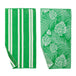 Green/White Palm Leaf & Stripe