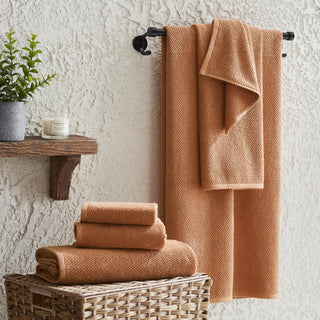 6-Piece Cotton Textured Bath Towel Set - Acacia Collection