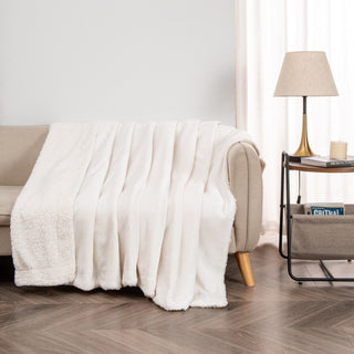 Cozy Plush Velvet & Sherpa Reversible Throw Blanket