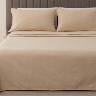 4 Piece Heathered Solid Flannel Sheet Sets - Anders Collection