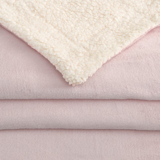 Cozy Plush Velvet & Sherpa Reversible Throw Blanket