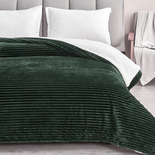 Luxurious Ribbed Textured Reversible Throw Blanket