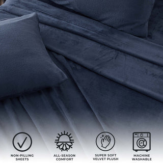Ultra Soft Velvet Plush Bed Sheet Set