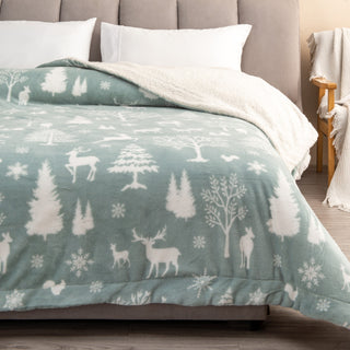 Velvet Plush Fleece Reversible Sherpa Warm and Cozy Blanket
