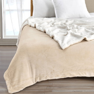 Cozy Plush Velvet & Sherpa Reversible Throw Blanket