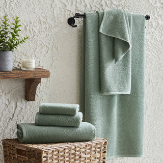 6 Pack Cotton Textured Hand Towels - Acacia Collection