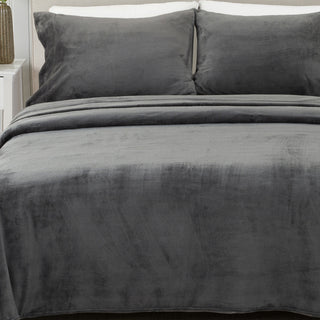 4-Piece Solid Plush Sheet - Velvet Luxe Collection