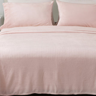 4-Piece Solid Plush Sheet - Velvet Luxe Collection