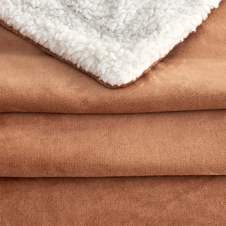 Cozy Plush Velvet & Sherpa Reversible Throw Blanket