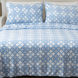 4-Piece Printed Plush Sheet - Velvet Luxe-Lattice Collection