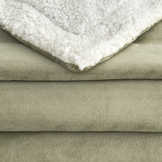 Cozy Plush Velvet & Sherpa Reversible Throw Blanket