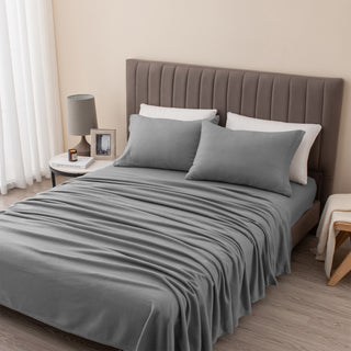 4-Piece Solid Fleece Sheet - Christina Collection