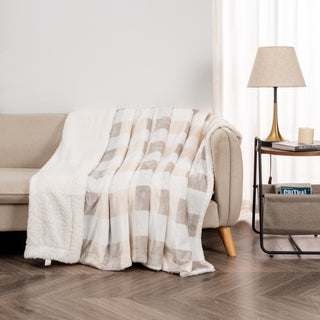 Cozy Plush Velvet & Sherpa Reversible Throw Blanket