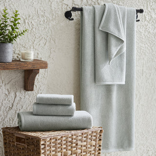 6 Pack Cotton Textured Hand Towels - Acacia Collection