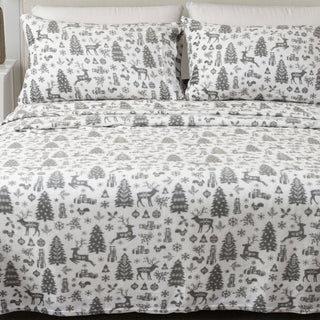 4-Piece Printed Plush Sheet - Velvet Luxe-Lattice Collection