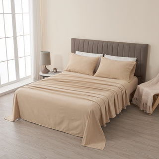 4 Piece Heathered Solid Flannel Sheet Sets - Anders Collection