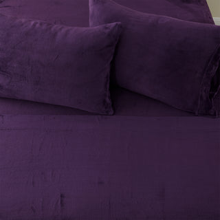 Ultra Soft Velvet Plush Bed Sheet Set