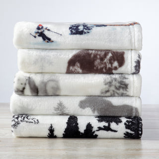 Rustic Lodge Velvet Plush Warm Throw Blanket