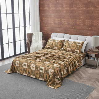 4-Piece Lodge Microfiber Sheet - Mountain Ridge Collection