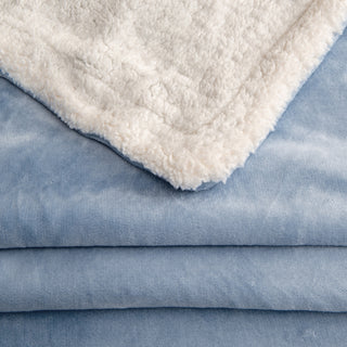 Cozy Plush Velvet & Sherpa Reversible Throw Blanket