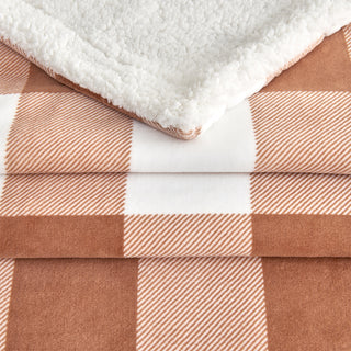 Cozy Plush Velvet & Sherpa Reversible Throw Blanket