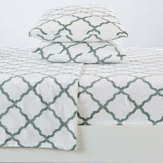 4-Piece Printed Plush Sheet - Velvet Luxe-Lattice Collection