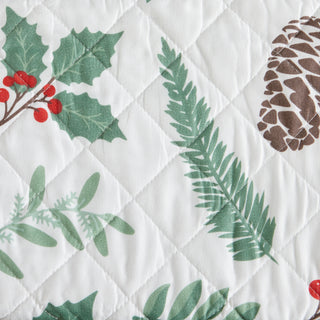 3 Piece Holiday Holly Quilt Set | Mistletoe Collection