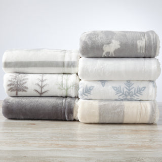 Cozy Plush Velvet & Sherpa Reversible Throw Blanket