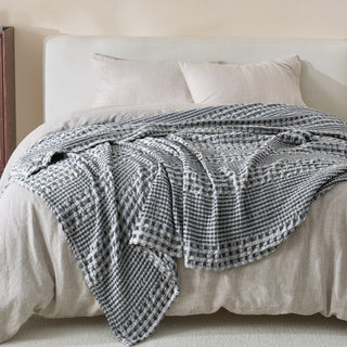 100% Cotton Waffle Weave Throw Blanket