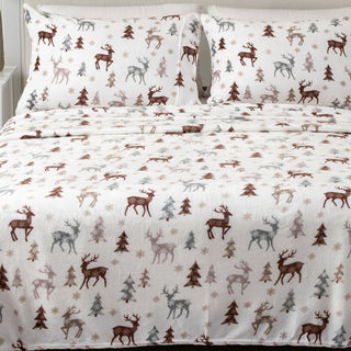 4-Piece Lodge Plush Sheet - Velvet Luxe-Lattice Collection