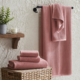 6 Pack Cotton Textured Hand Towels - Acacia Collection