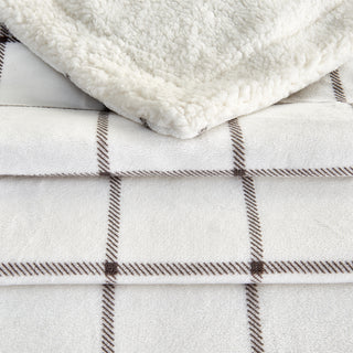 Cozy Plush Velvet & Sherpa Reversible Throw Blanket