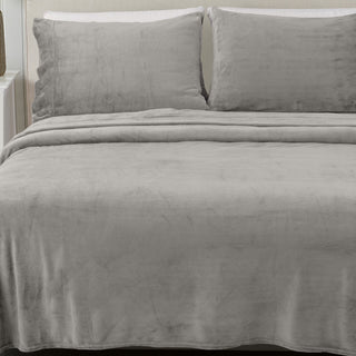 4-Piece Solid Plush Sheet - Velvet Luxe Collection