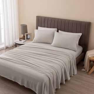 4-Piece Solid Fleece Sheet - Christina Collection