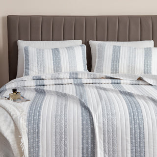 3-Piece Stripe Quilt - Adele Collection