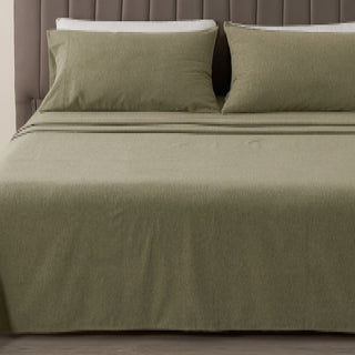 4 Piece Heathered Solid Flannel Sheet Sets - Anders Collection