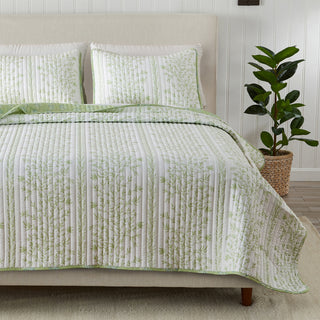 Green Floral Quilt Set - Flora Collection