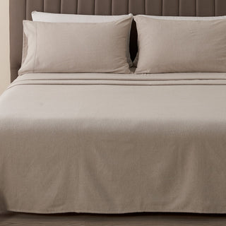 4 Piece Heathered Solid Flannel Sheet Sets - Anders Collection