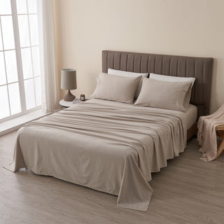 4 Piece Heathered Solid Flannel Sheet Sets - Anders Collection