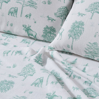 Premium Turkish Cotton Lodge Printed Flannel Sheet Set