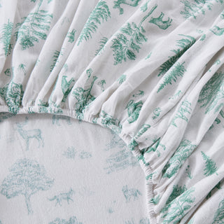 Premium Turkish Cotton Lodge Printed Flannel Sheet Set