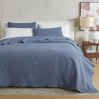 3 Piece Stonewashed Solid Quilt Set - Anaya Collection