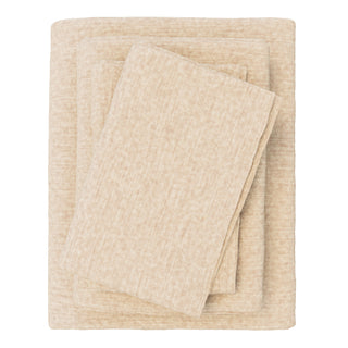 Cotton Blend Heathered Solid Flannel Sheet Set