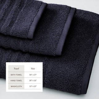 Premium Cotton Ribbed Towel Set