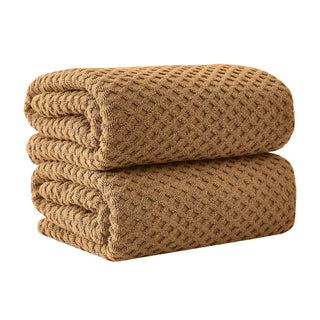 Ultra-Soft 100% Cotton Diamond Waffle Bath Towels