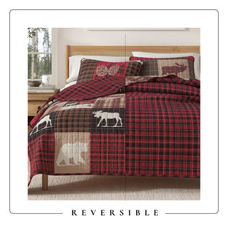 Reversible Lodge Printed Quilt Set with Shams