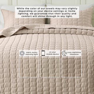 Gauze Wave Quilt Set With Shams