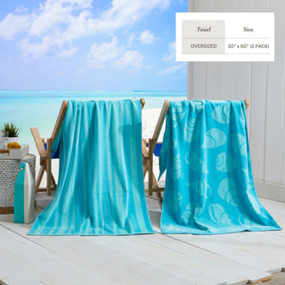 2 Pack 100% Cotton Printed Beach Towel