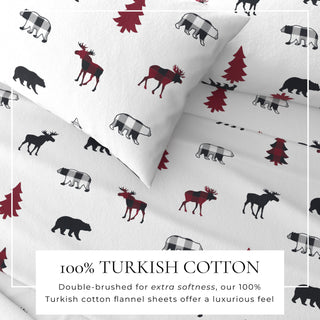 Premium Turkish Cotton Winter Lodge Flannel Sheet Set