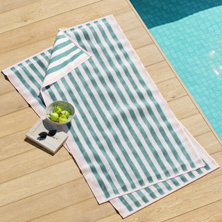 100% Cotton Stripe Border Oversized Beach Towel
